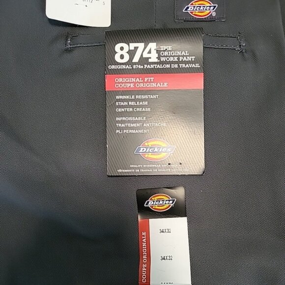 Dickies Men's Pants Size 34x32 Grey 874 Original Fit Work Pants - Picture 9 of 12